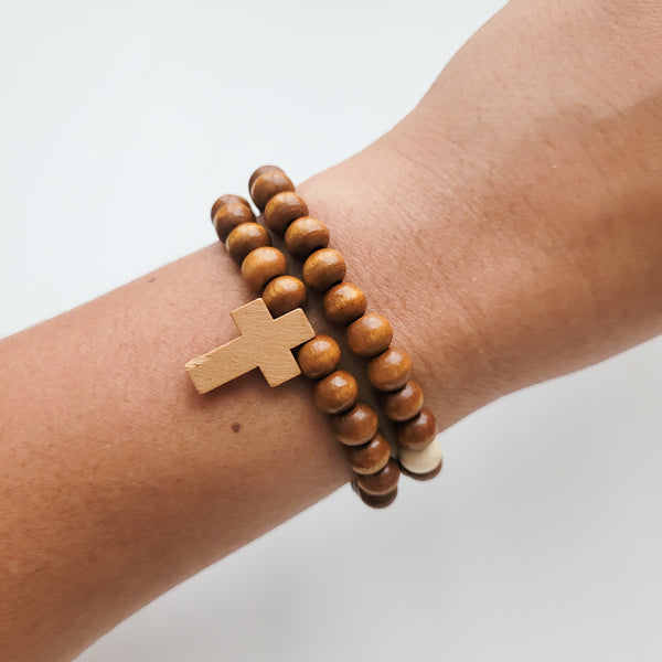 Pulsera- Rosario en Madera