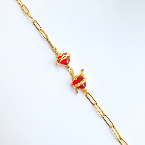 Pulsera del Sagrado Corazón de Jesús y el Inmaculado Corazón de María