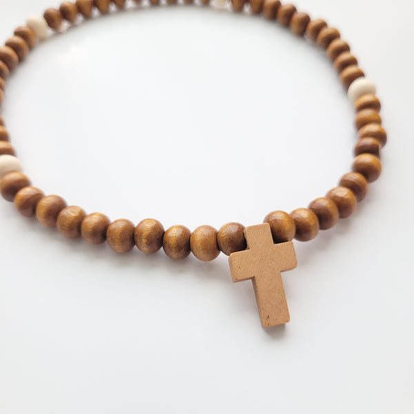 Pulsera- Rosario en Madera